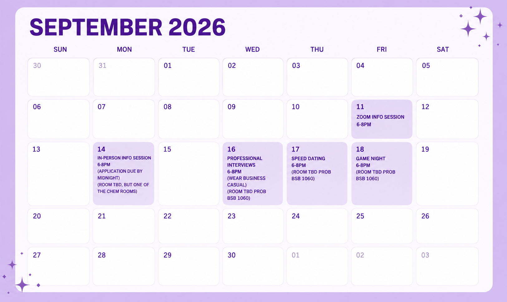 Rush calendar
