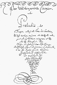 Bach's title page, 1722, from Grove Dictionary 1911
