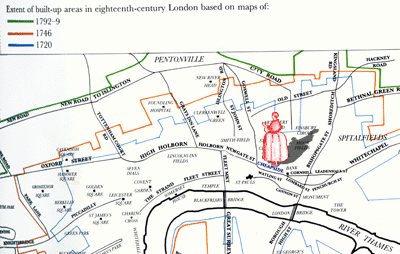 18th-century map of London