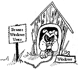 warning sign for windows users