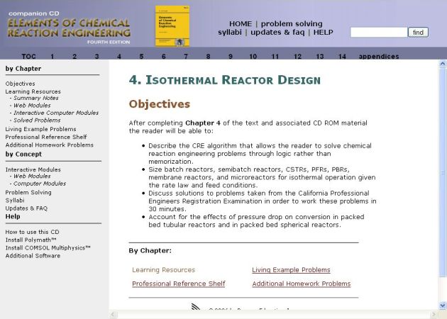 Objectives page