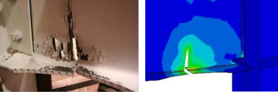 Figure 6: Zoom in on failure location for RBS connection.