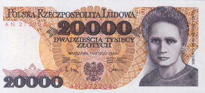 Marie Curie 20000 Polish Zloty