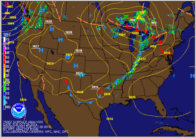 Surface map and radar