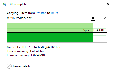 Win10 copy graph ~ 1.14 GiB/sec, 3.9 GiB file
