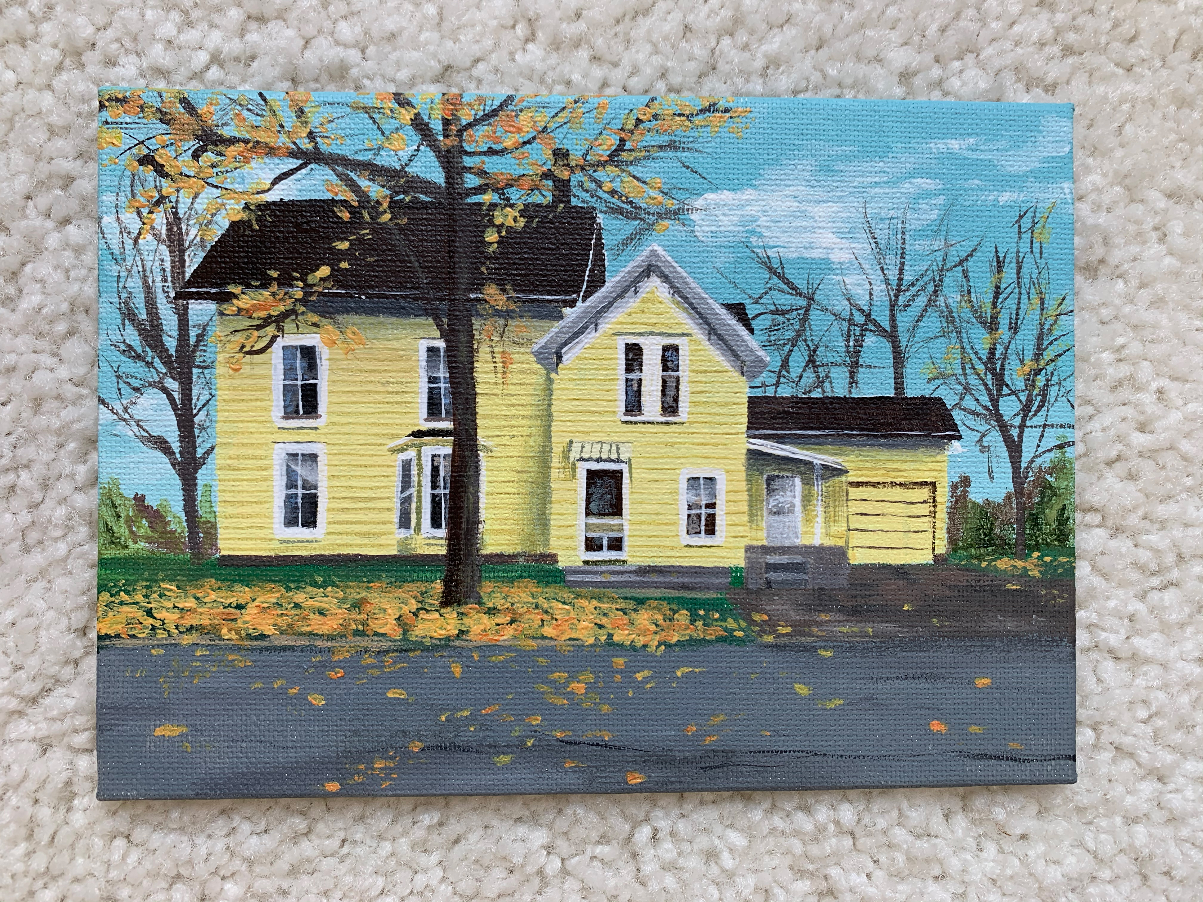 Barb's house tiny painting.