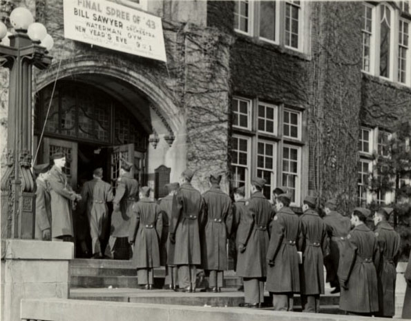 Company B-4 entering the Union at chow time, 1943