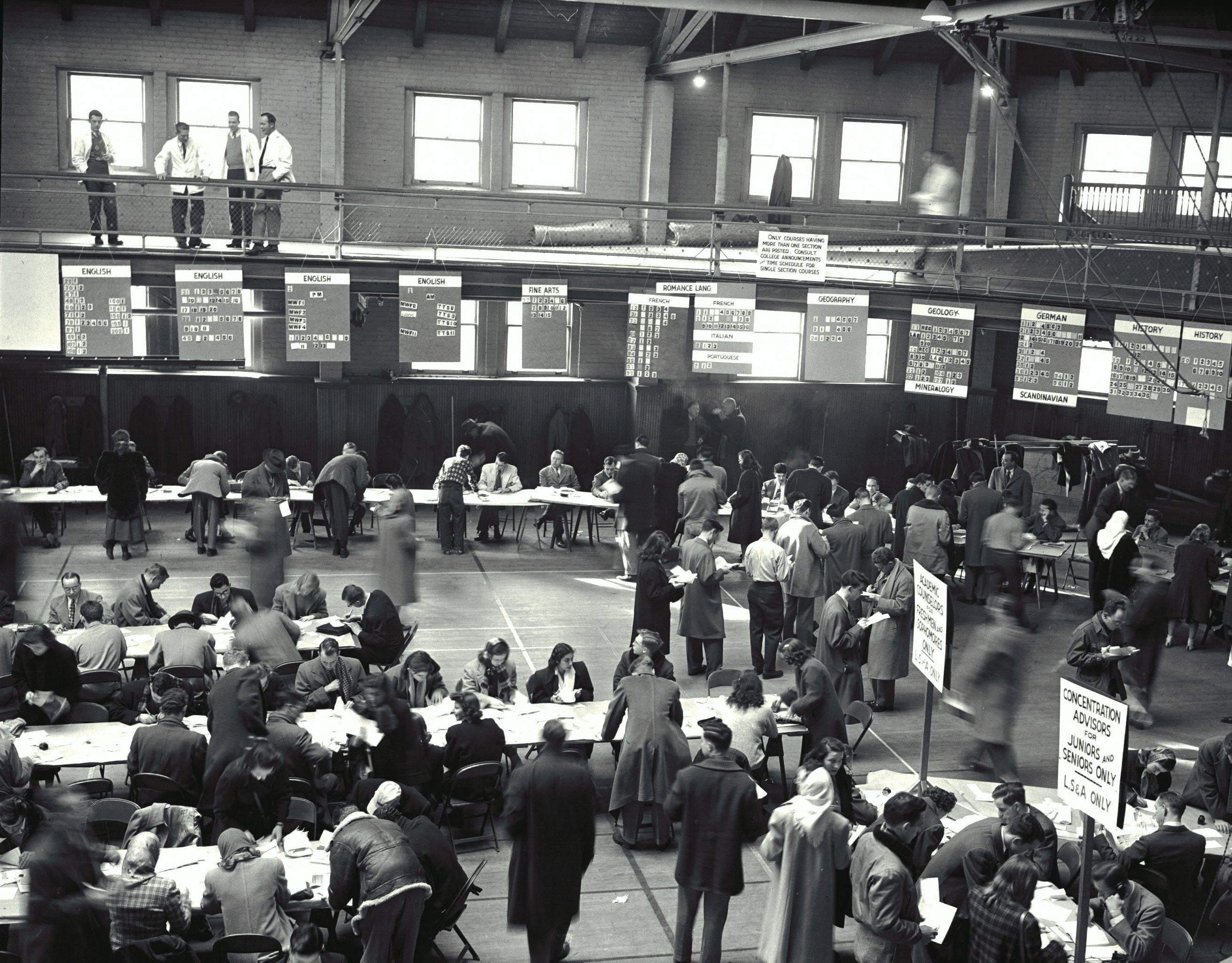 Registration in Waterman Gym, September 1951